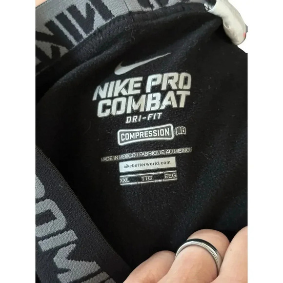 Nike Pro Combat Dri Fit Black Compression Elastic Waist Legging Size XXL - Picture 4 of 6